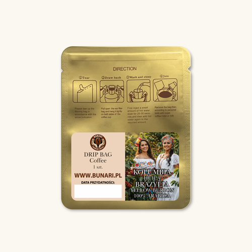 DRIP-BAG Coffee Kolumbia - Huila & Brazylia - Yellow Burbon 100% Arabica