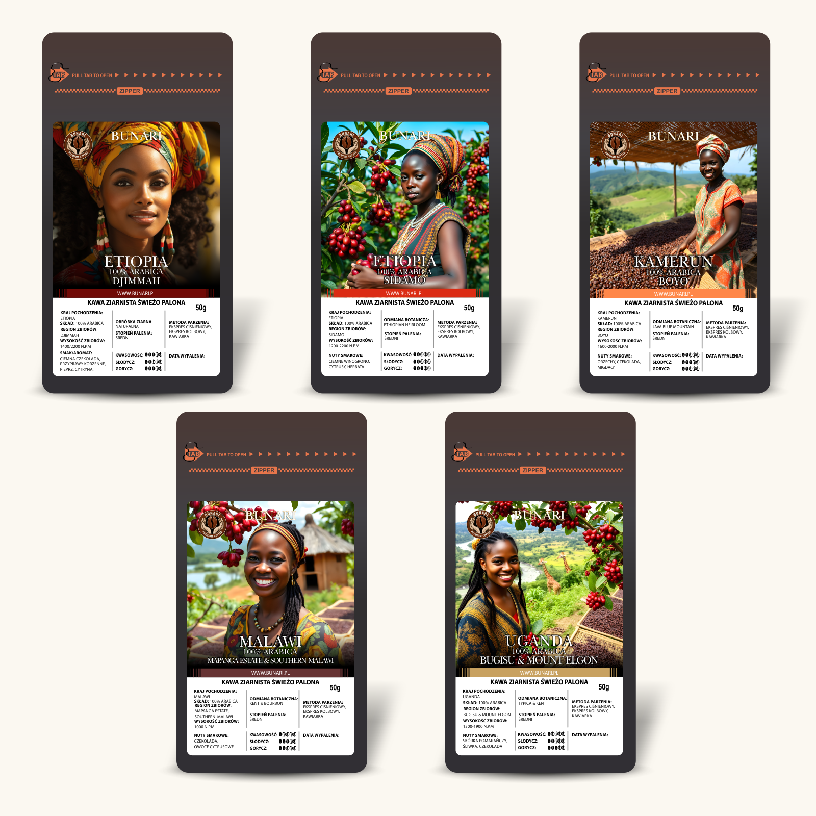 Próbki Afryka (5x50G)