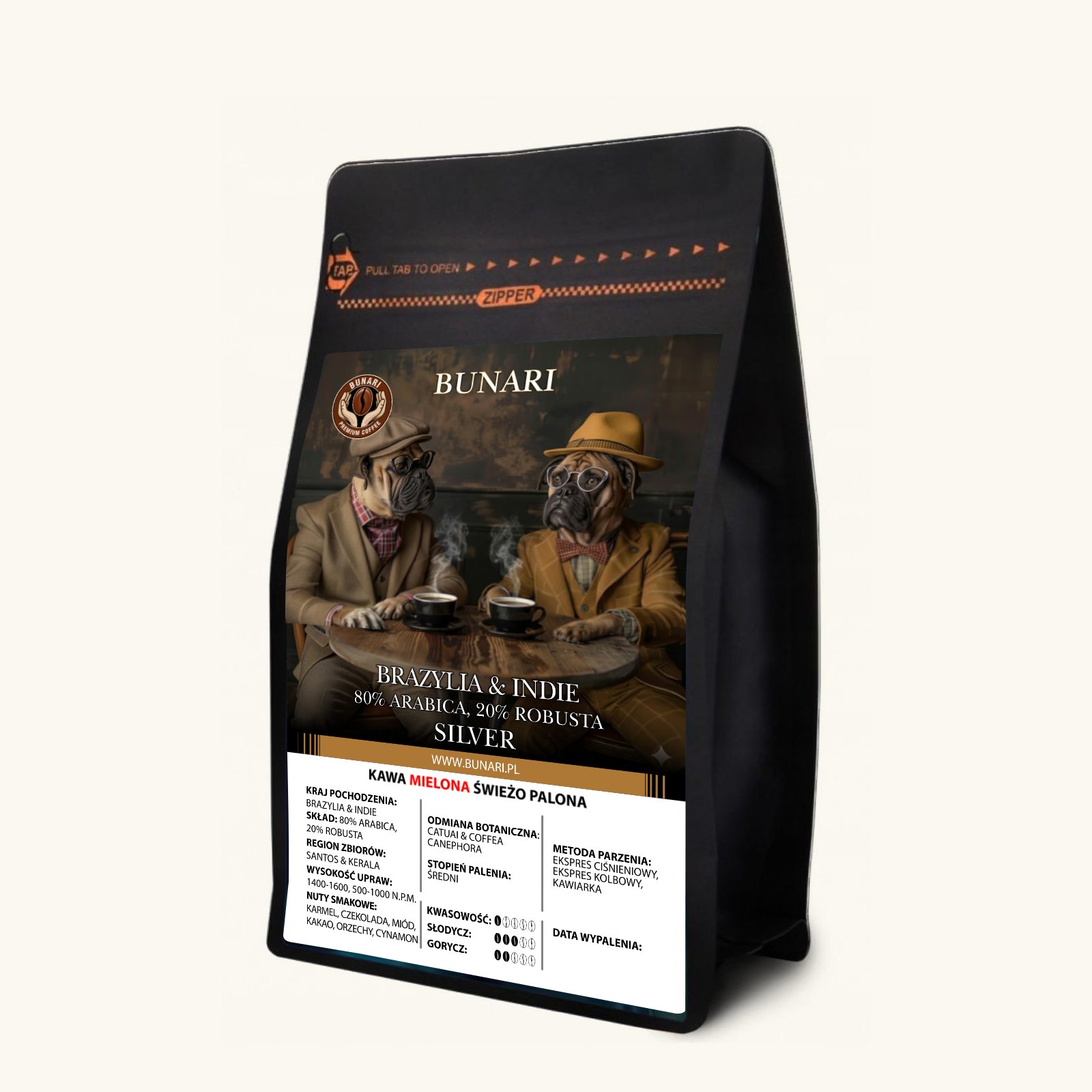 BRAZYLIA & INDIE - Santos & Kerala 80% Arabica 20% Robusta - MIELONA