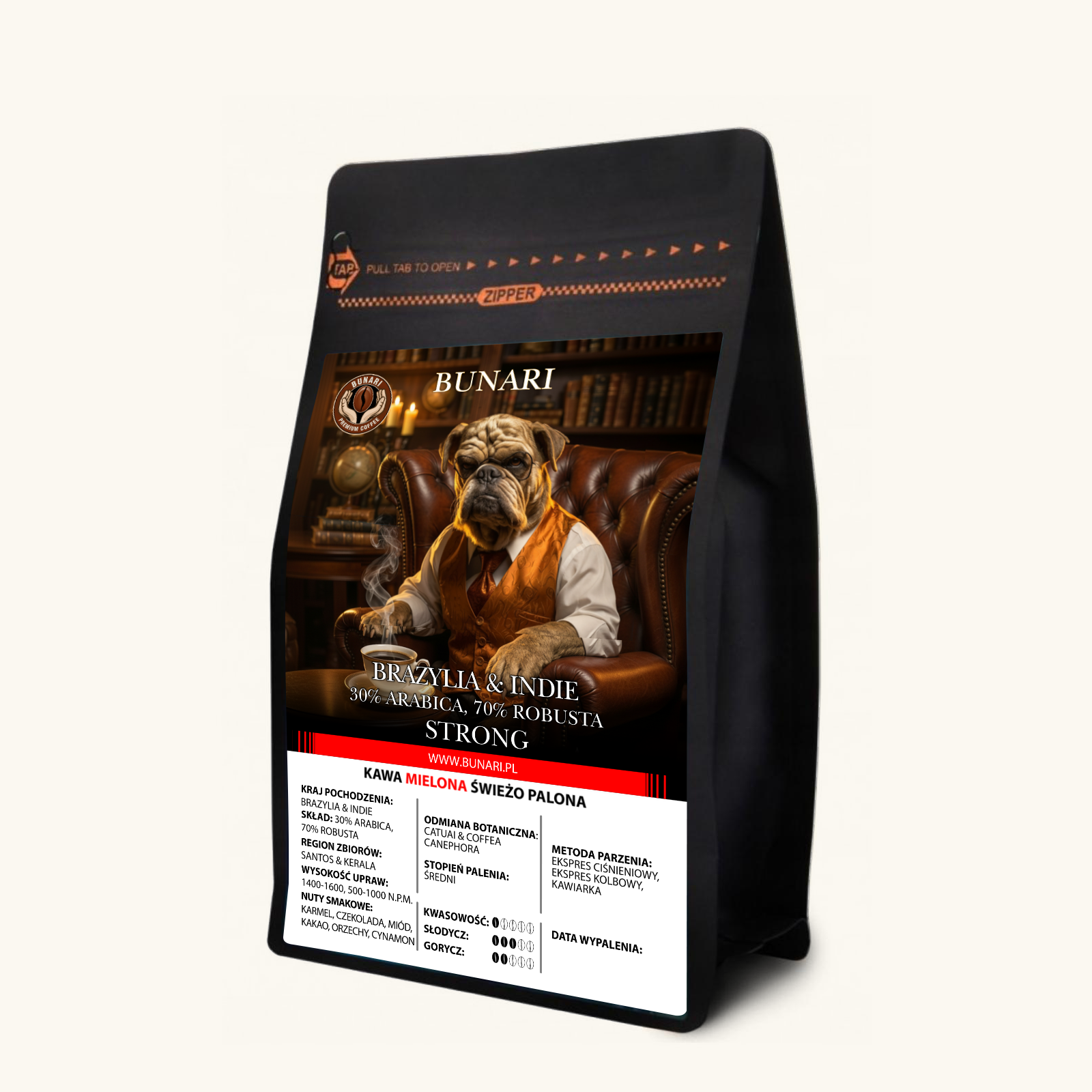BRAZYLIA & INDIE - Santos & Kerala 30% Arabica 70% Robusta - MIELONA